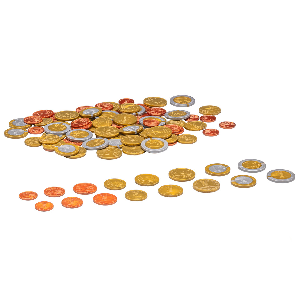 Wissner Spielgeld großer Satz Euro Münzen in Originalgröße, 160 Münzen 