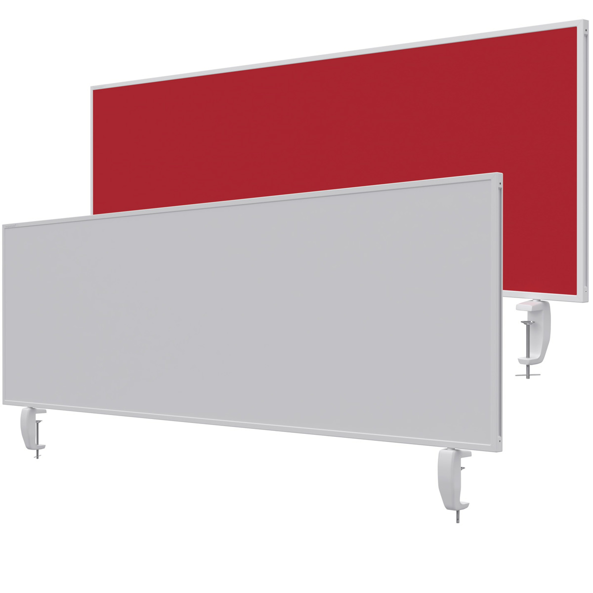 Magnetoplan 1116006 Tischtrennwand VarioPin Whiteboard/Filz Rot, 160 x 50cm