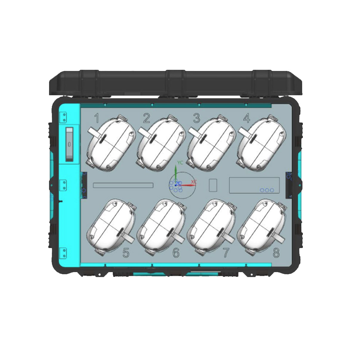 Formcase Transformer Case T8-VR - USB-C Charge Only für bis zu 8 VR-Brillen + Controller
