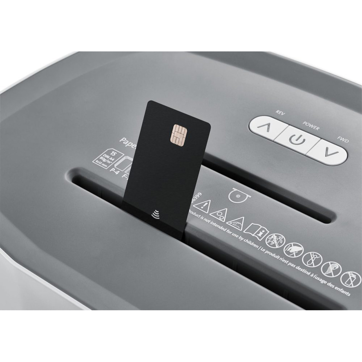Dahle Aktenvernichter PaperSAFE 380 Schnitt 4 x 12 mm, 1-15 Blatt, 25 L 