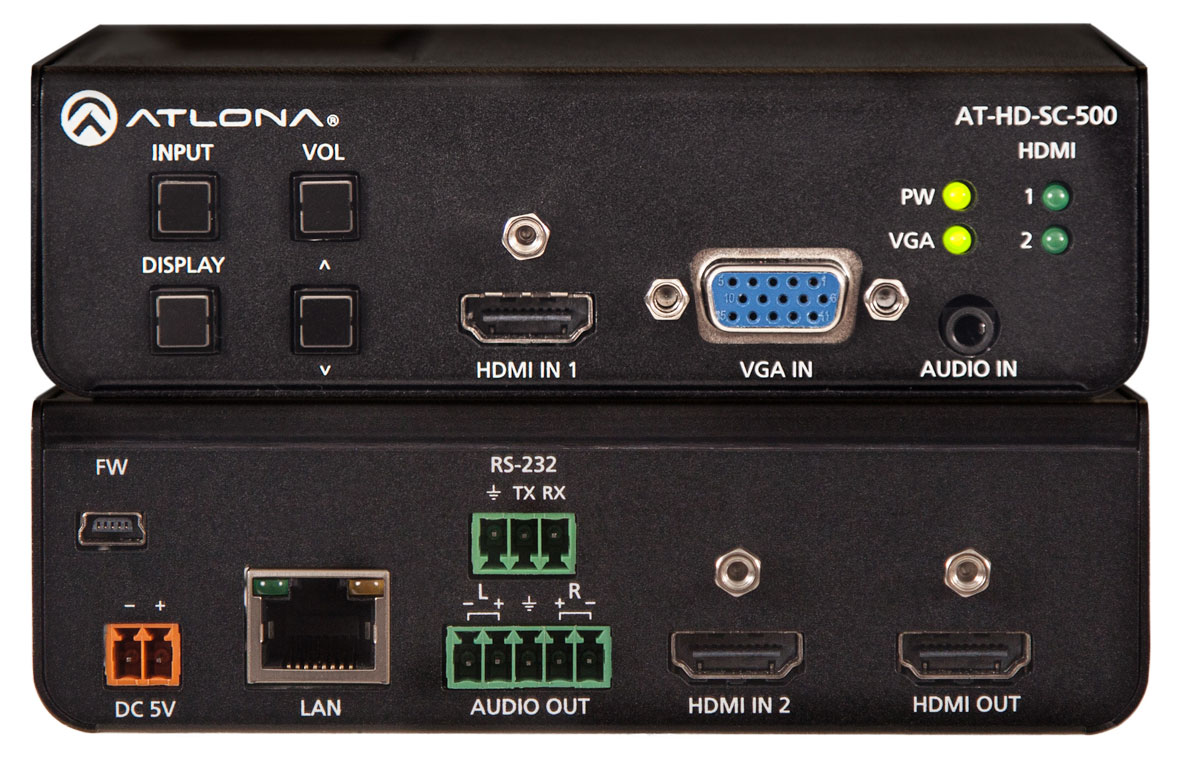 Atlona AT-HD-SC-500 Switcher, Scaler, VGA X HDMI 3x1 HDMI-Scaler/Switch - 2xHDMI/VGA - Auto-switch