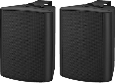 MONACOR MKA-50SET/SW Aktives 2-Wege-Stereo-Lautsprecherboxen-System, 2 x 20 W