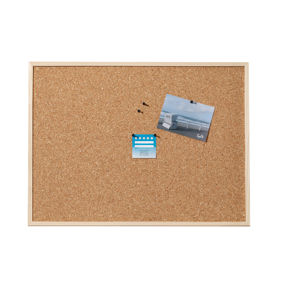 Dahle Korktafel 90 x 120 cm Holzrahmen 7 mm Naturkork, Einzelverpackung 