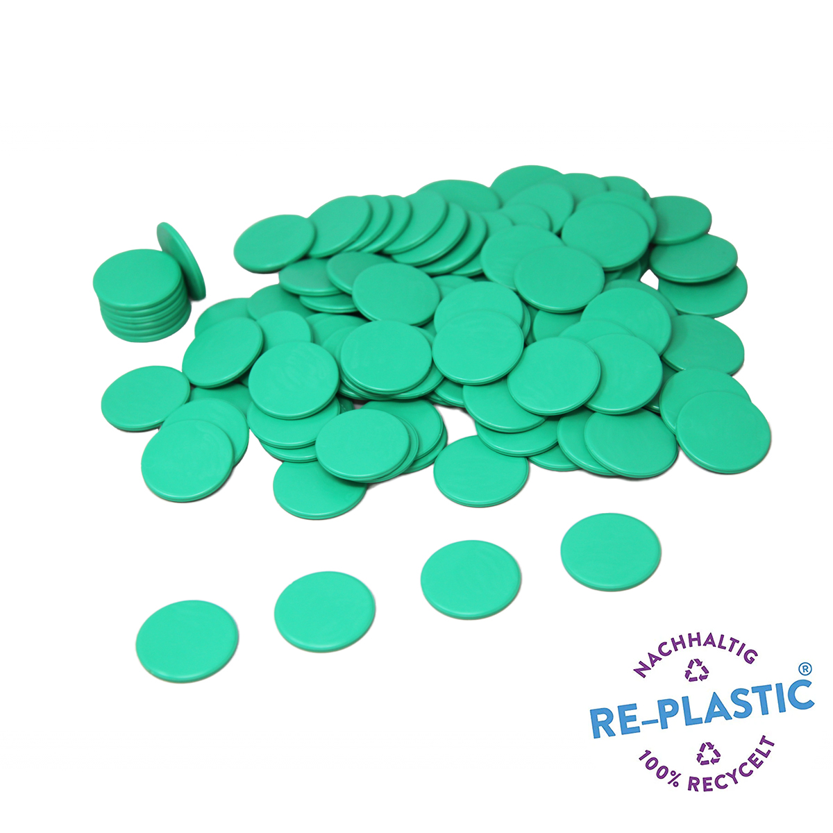 Wissner Spielchips grün 100 Stück, 25 mm Durchmesser 