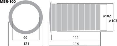 MONACOR MBR-100 Bassreflexrohr SV=77 cm2