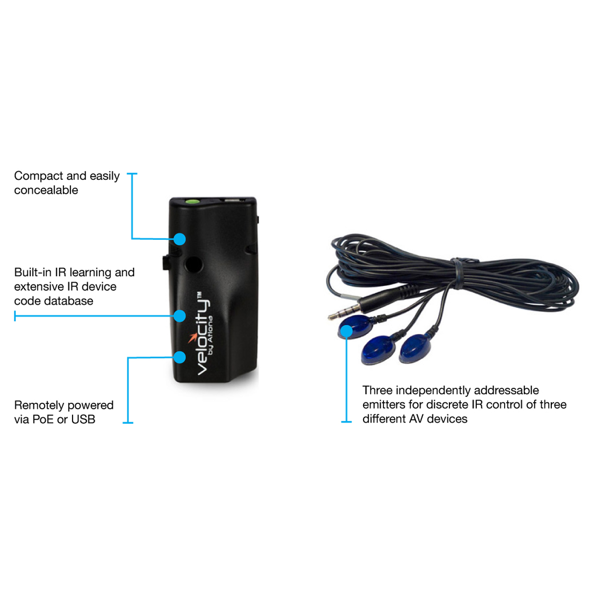Atlona AT-VCC-IR3-KIT IP auf IR Konverter für Atlona Velocity Control mit bis zu 3 Emittern 