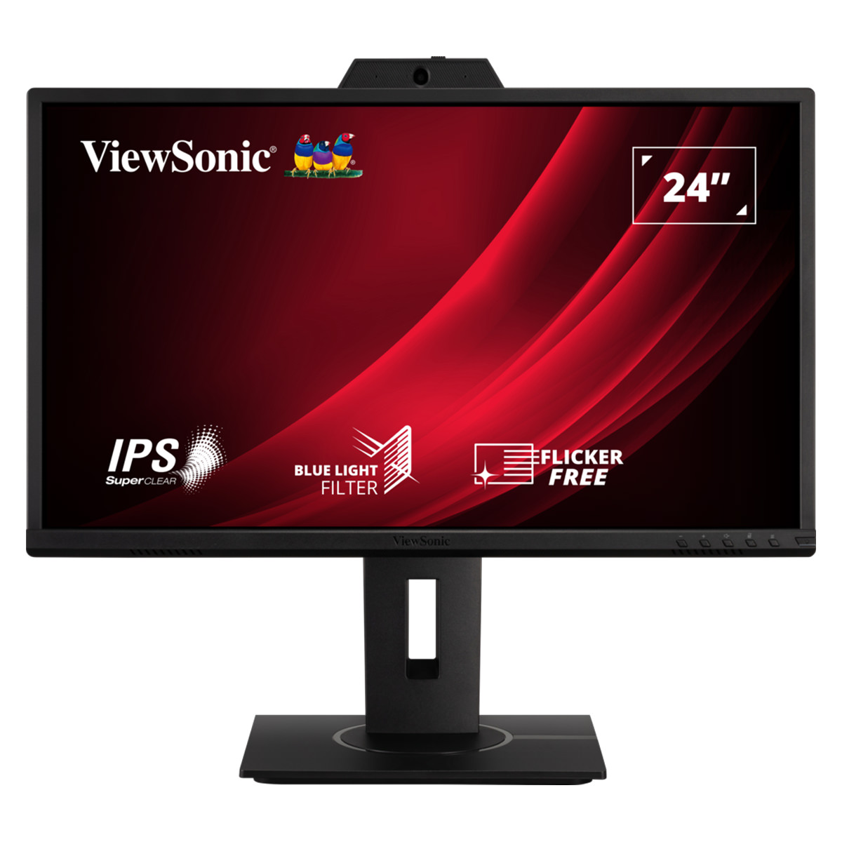ViewSonic VG2440V 23,8'' (60cm) Full HD IPS Videokonferenz Monitor Full-HD Webcam + Mikrofon integriert