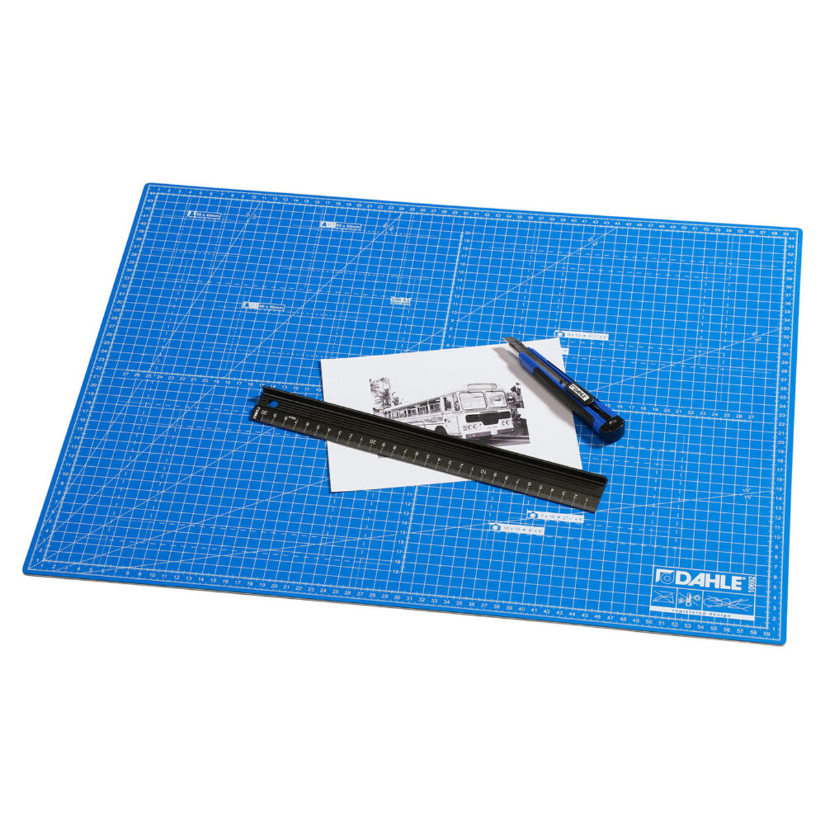 Dahle Selbstschließende Schneidematte A2 blau, schnittfester Kern, 45x60 cm 