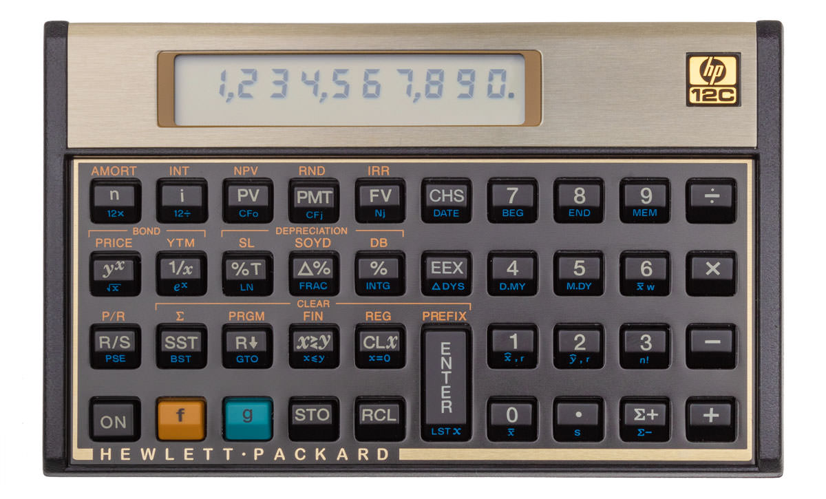 HP 12C Finanzrechner von Hewlett-Packard, Professioneller finanzmathematischer Taschenrechner 