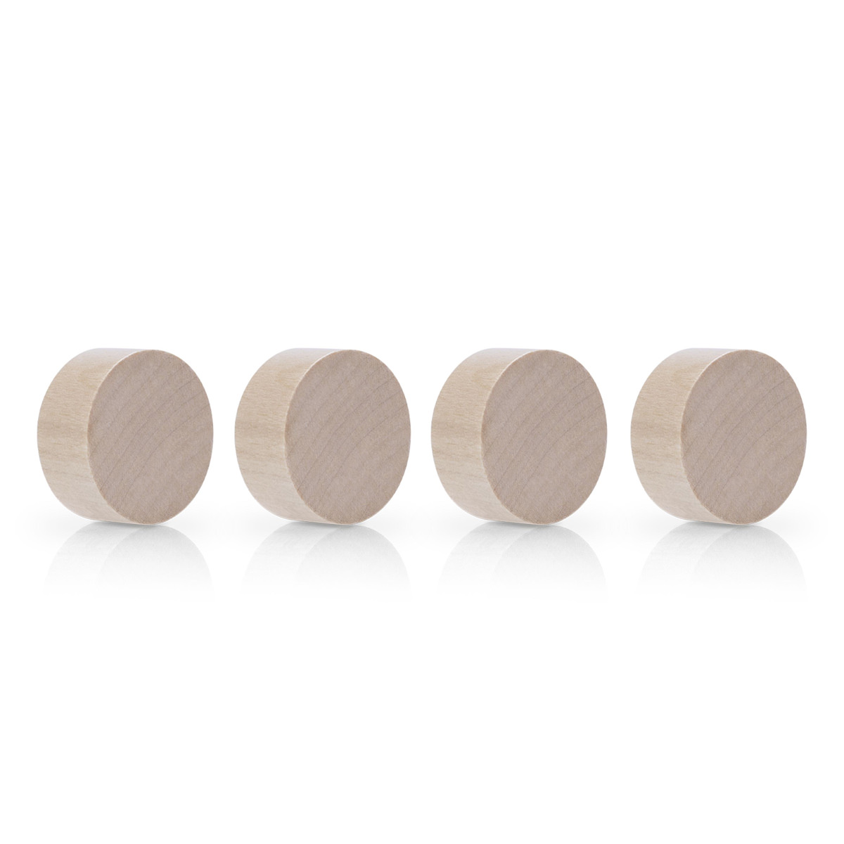magnetoplan Design Magnets Wood Series, Circle, Birke, Ø 30 x 13mm, 4 Stk.