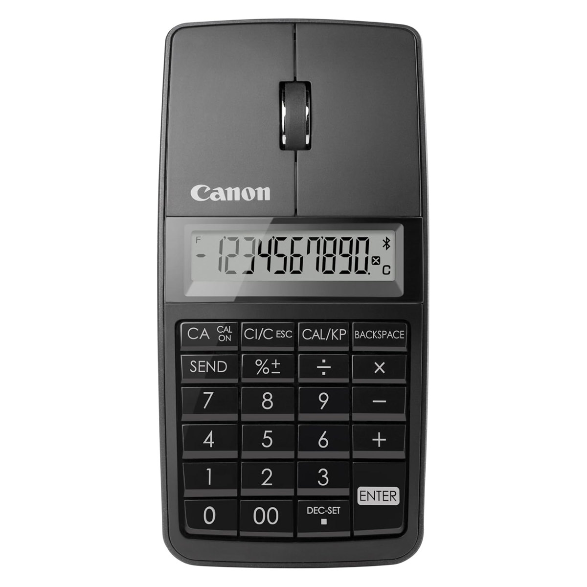 Canon X-Mark 1 PC-Maus schwarz, 3-in-1 Gerät, 10stelliger Taschenrechner, Funk-PC-Maus, PC- Zahlentastentur (Mouse & Keypad & Calculator)