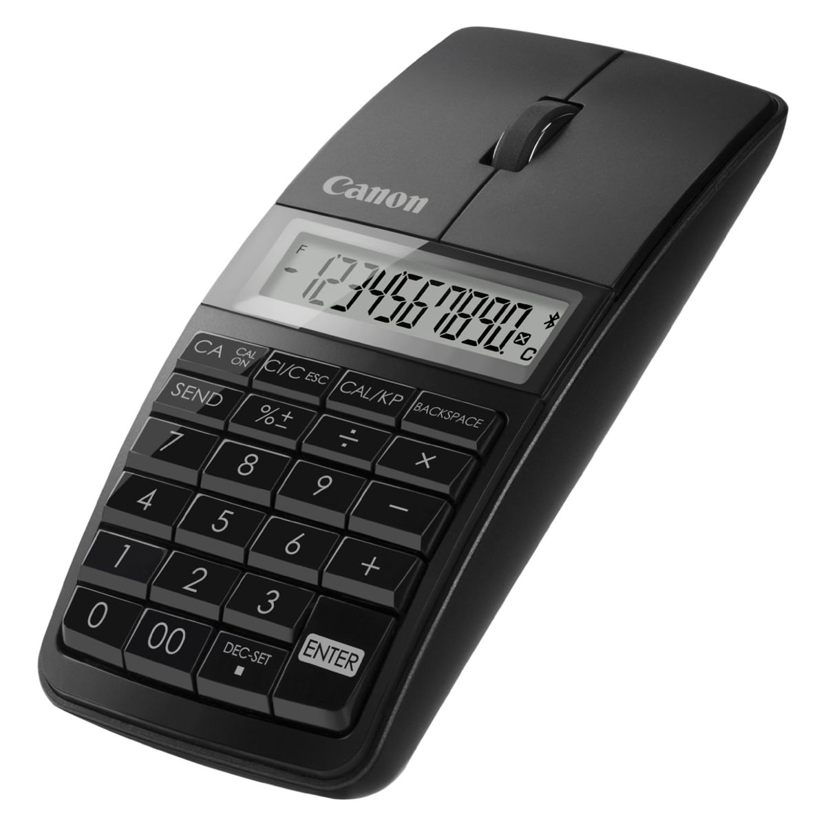 Canon X-Mark 1 PC-Maus schwarz, 3-in-1 Gerät, 10stelliger Taschenrechner, Funk-PC-Maus, PC- Zahlentastentur (Mouse & Keypad & Calculator)