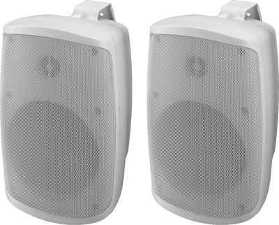 MONACOR WALL-05SET/WS Aktives 2-Wege-Stereo-Lautsprecherboxen-System, 2 x 30 W,