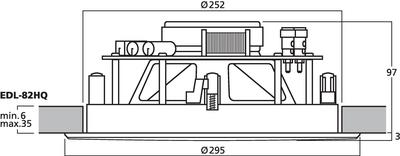 MONACOR EDL-82HQ ELA-Hi-Fi-Wand- u.Deckenlautsprecher, 30 W, 100 V