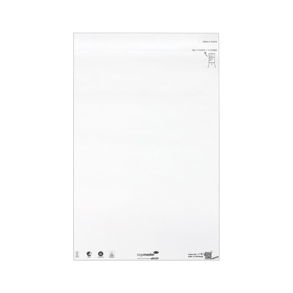Legamaster 7-157610 Flipchart-Papierblock SKETCH ECO, blanko, 2x 50 Blatt