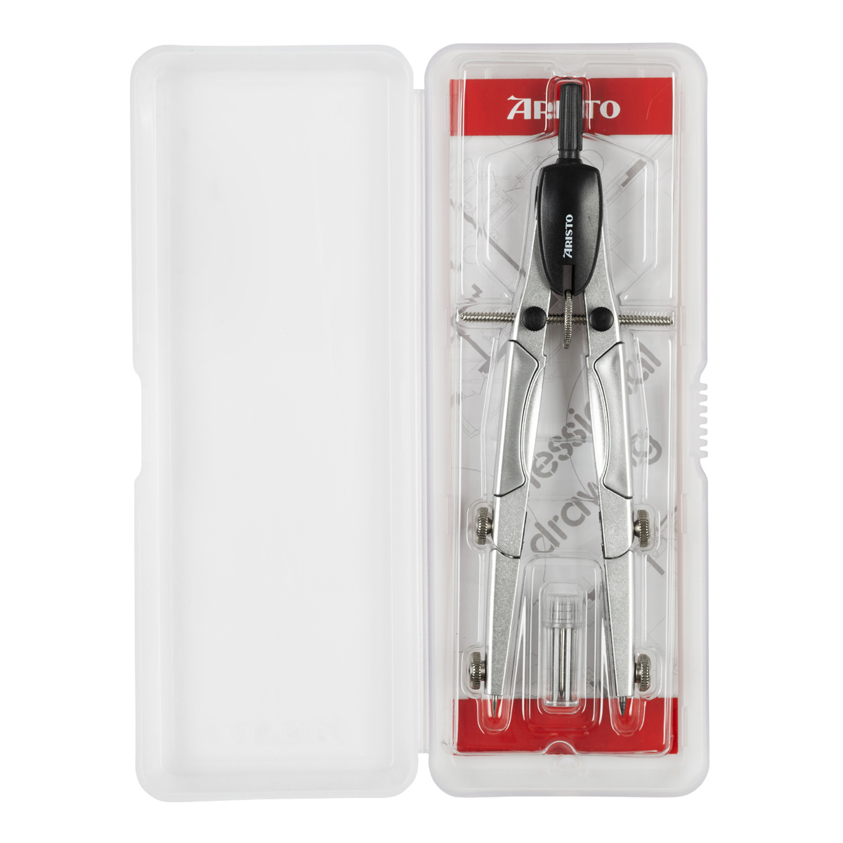 Aristo Studio Schnellverstellzirkel silber, 2 Gelenke, Minen 