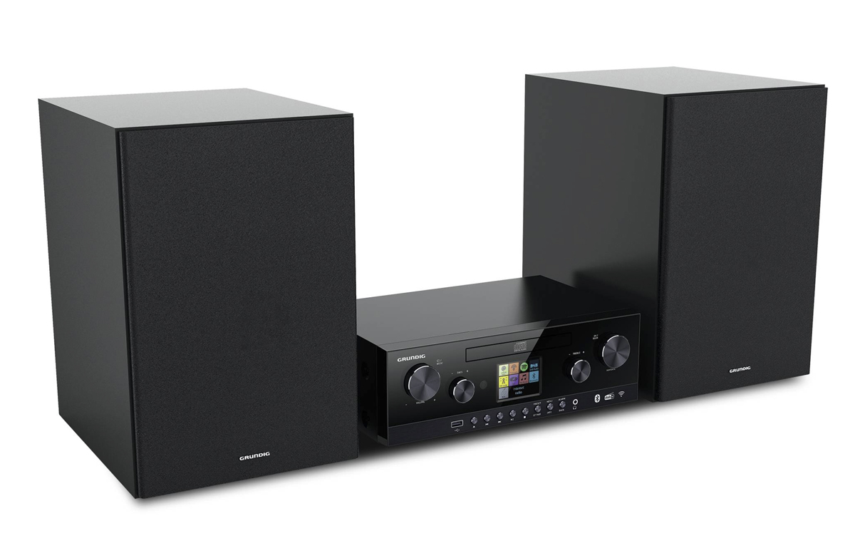 Grundig CMS 5000 BT DAB+ WEB Audio-Mini-Anlage schwarz, CD-Player, 2x 50 Watt, 3-Wege-System, Wecker