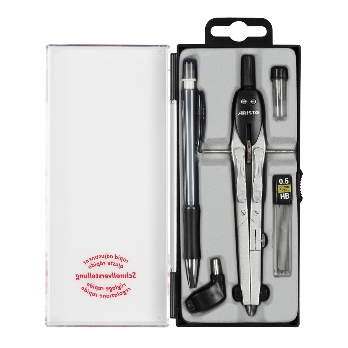 Aristo College Schnellverstellzirkel Set GZ-Schulset, 6-teilig 