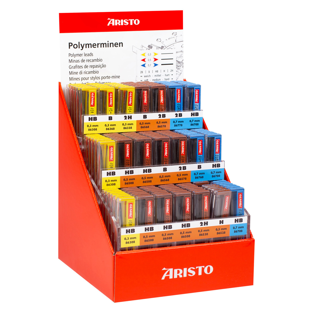 Aristo Polymerminen 126er Display, Größen/Stärken sort. 