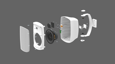 MONACOR WALL-05T/WS 2-Wege-ELA-Lautsprecherboxen-Paar, weiß