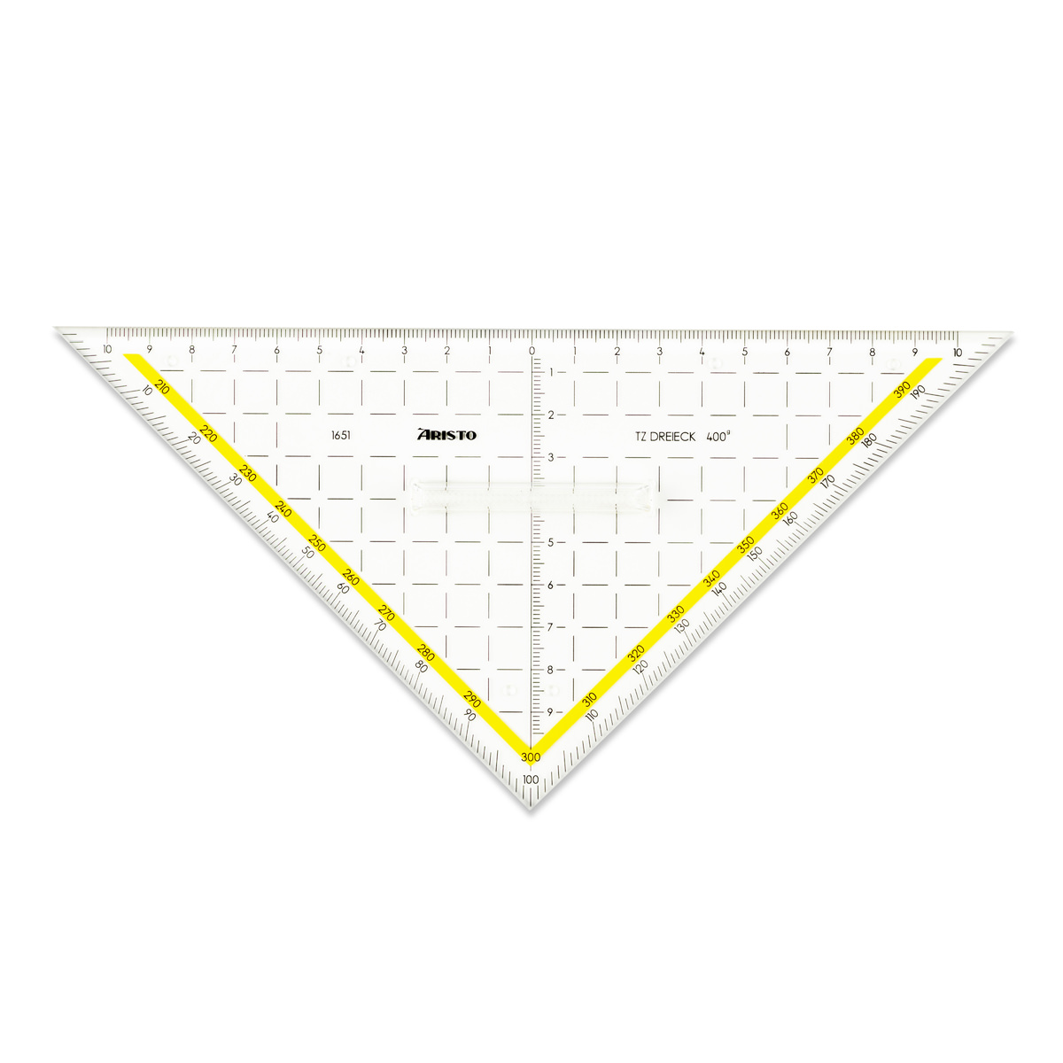Aristo TZ-Dreieck 22,5 cm, 400 Gon Facette an Hypotenuse, Tuschenoppen 