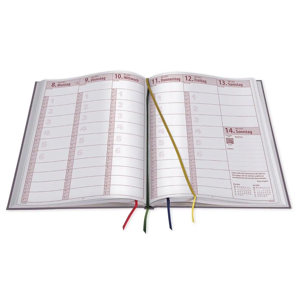 TimeTEX Kompakt-Lehrerkalender A4-Plus 2026/2027 mit 2 Lesebänder, Softcover und Verschluss-Gummi