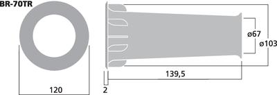 MONACOR BR-70TR Bassreflexrohr SV=38,4 cm2
