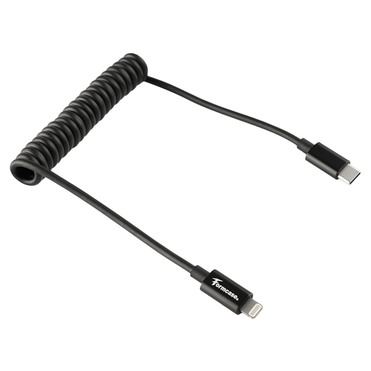 Formcase Spiralkabel Lightning auf USB-C Kabel 1m (MFI zertifiziert) 