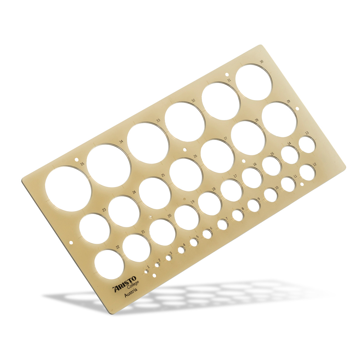 Aristo College Schulkreisschablone Format 35 x 13 cm, Kreise 1-35 mm 