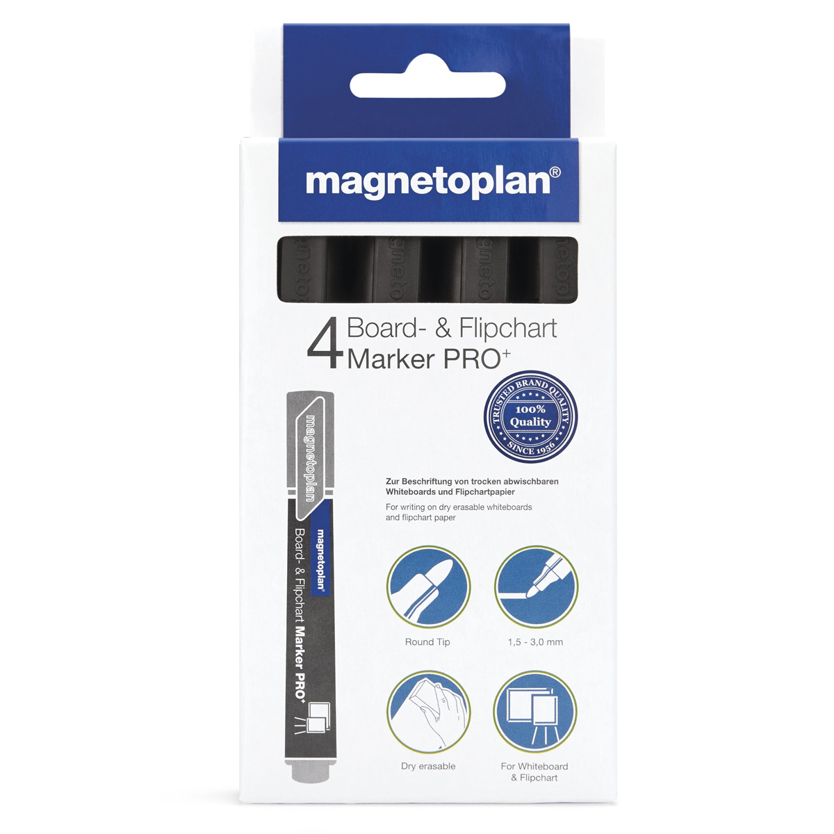 Magnetoplan 12281112 Board- und Flipchartmarker PRO+ schwarz