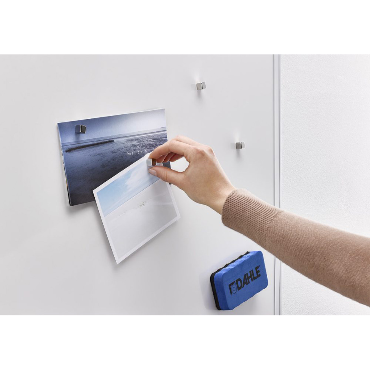 Dahle Megadym Kraftmagnet CUBE 10x10 mm silber, 4 Stück im Karton 