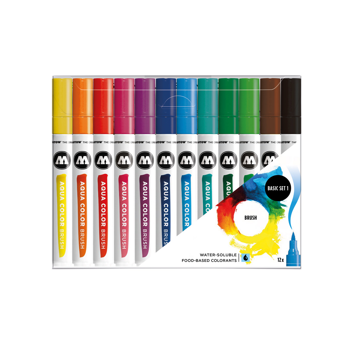 Molotow Marker AQUA COLOR BRUSH 12er Etui, Basic Set 1, sortiert 