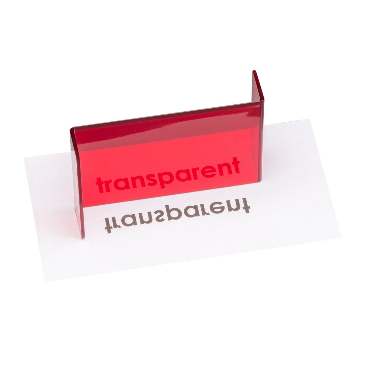 Wissner Geometriespiegel durchscheinend roter RE-Plastic®, 15 x 10 x 6 cm 