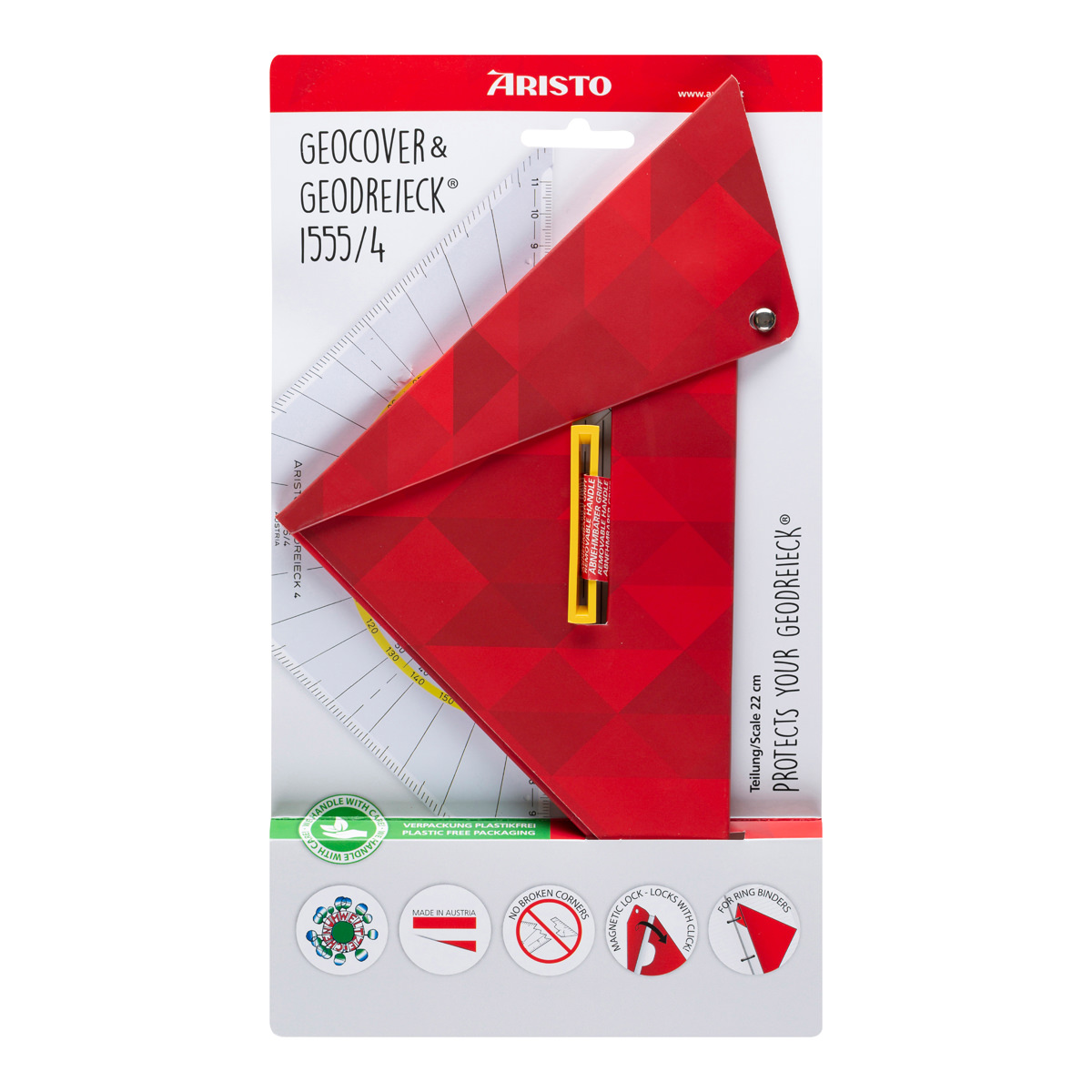 Aristo Geocover 25 cm mit Geodreieck AR1555/4 + Schutzhülle Motiv Basic 