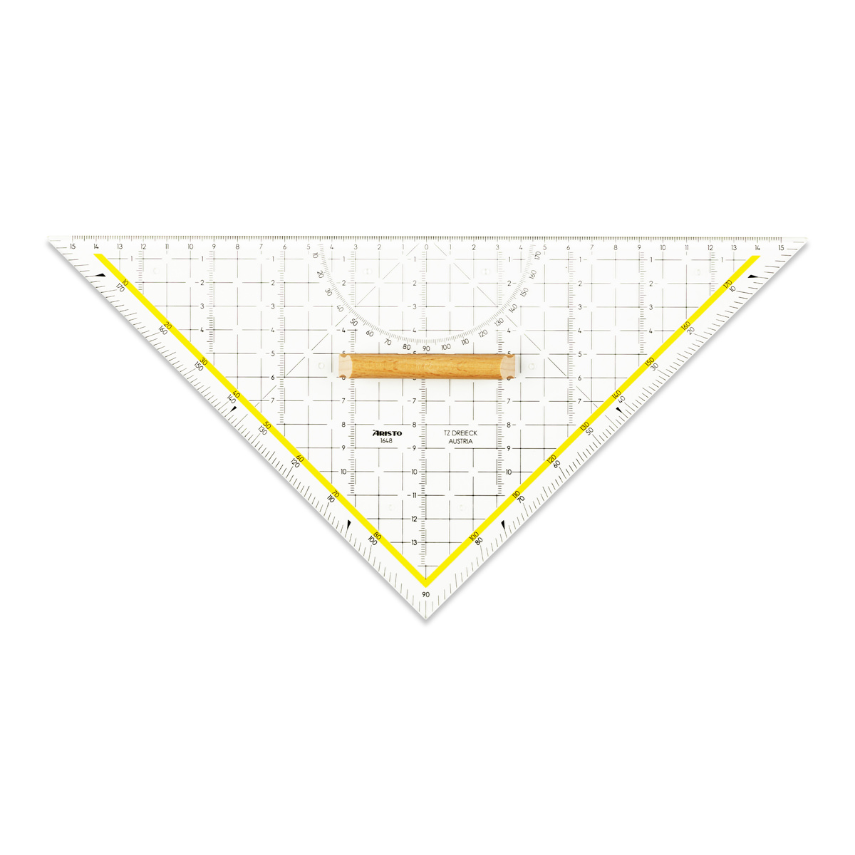 Aristo TZ-Dreieck 32,5 cm mit Holzgriff, Facette an Hypotenuse 
