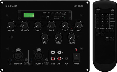 MONACOR MXT-52MP3 Mischpult mit integriertem MP3-Spieler
