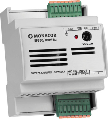 MONACOR EPS30/100V-MI ELA-Verstärker mit 1x 30 Watt/100 V