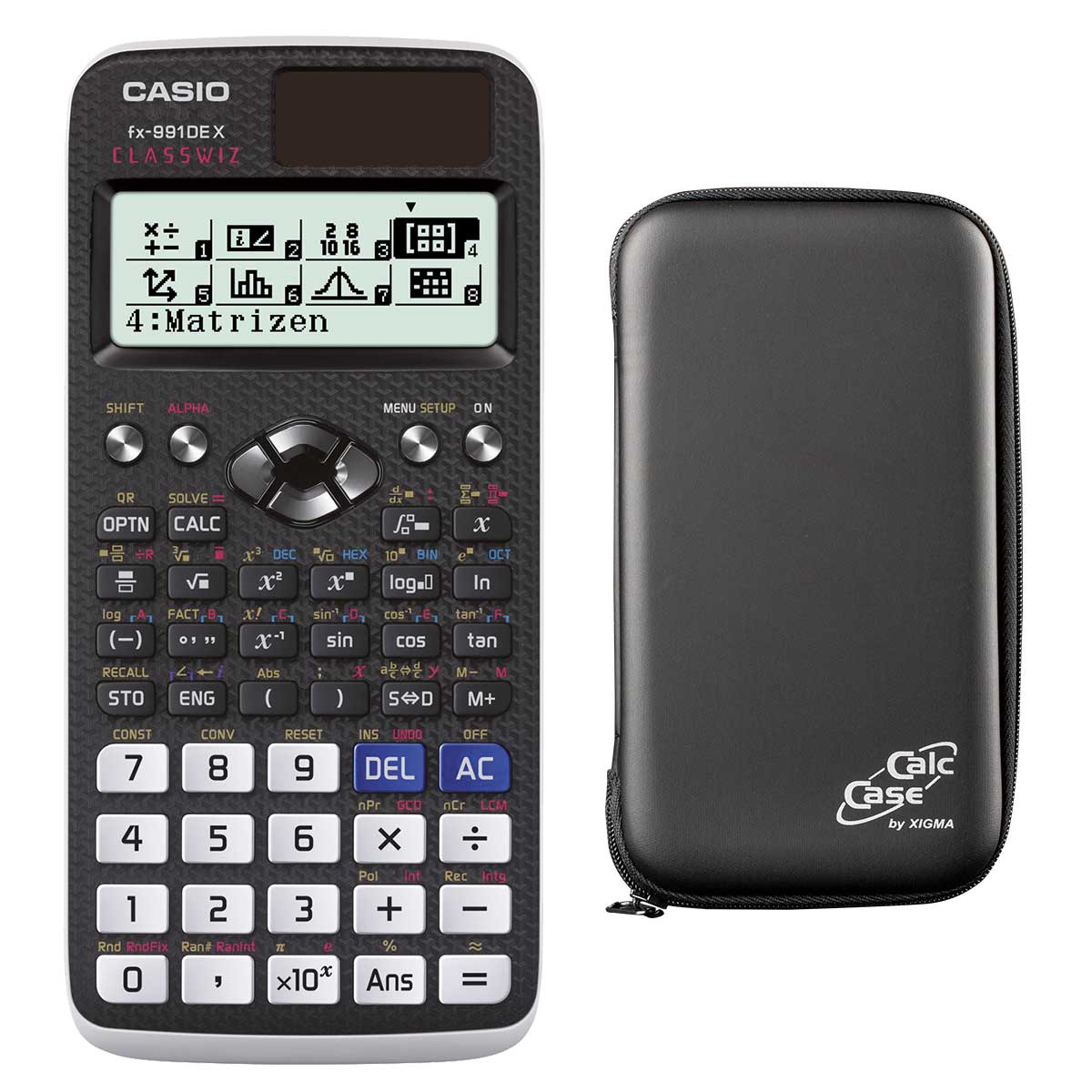 Casio FX-991 DE X ClassWiz Schulrechner und CalcCase Tiny Schutztasche 