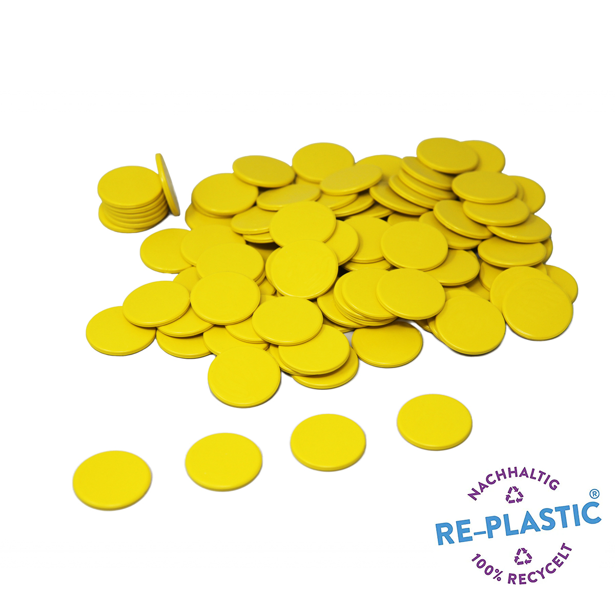 Wissner Spielchips gelb 100 Stück, 25 mm Durchmesser 