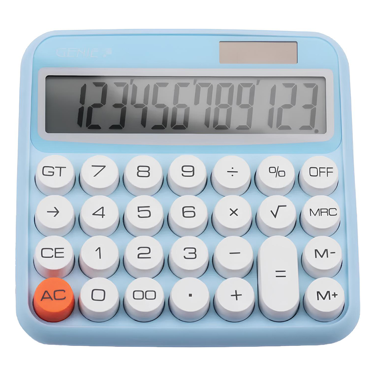 Genie 612B Taschenrechner blau, Dual-Power, 12-stellig