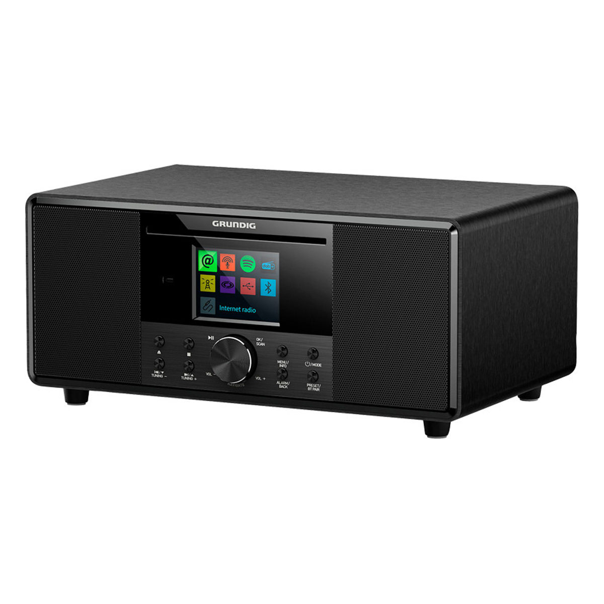 Grundig DTR 7000 Premium Radio black, integrierter Subwoofer, CD-MP3-USB-Player, Wecker, Bluetooth, 32 Watt RMS