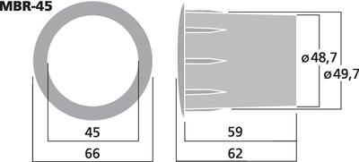 MONACOR MBR-45 Bassreflexrohr SV=15,9 cm2
