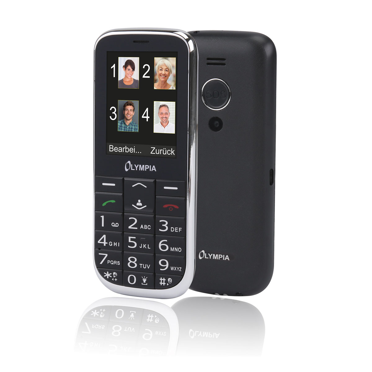 Olympia Joy II Mobiltelefon schwarz, GSM, UKW-Radio, Kamera I HAC I SOS-Taste 