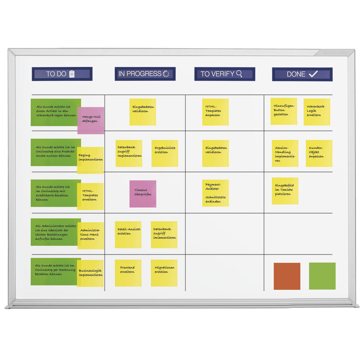 Magnetoplan 1240698 Scrumboard Wandmontage XL-Set