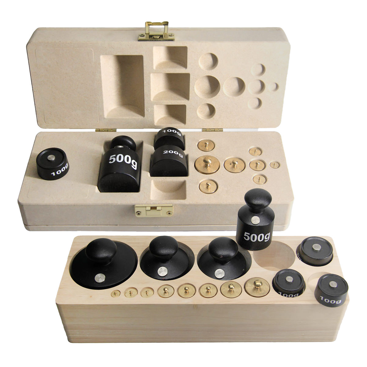 Wissner Gewichtssätze im RE-Wood®-Block oder RE-Wood®-Kasten mit Deckel 