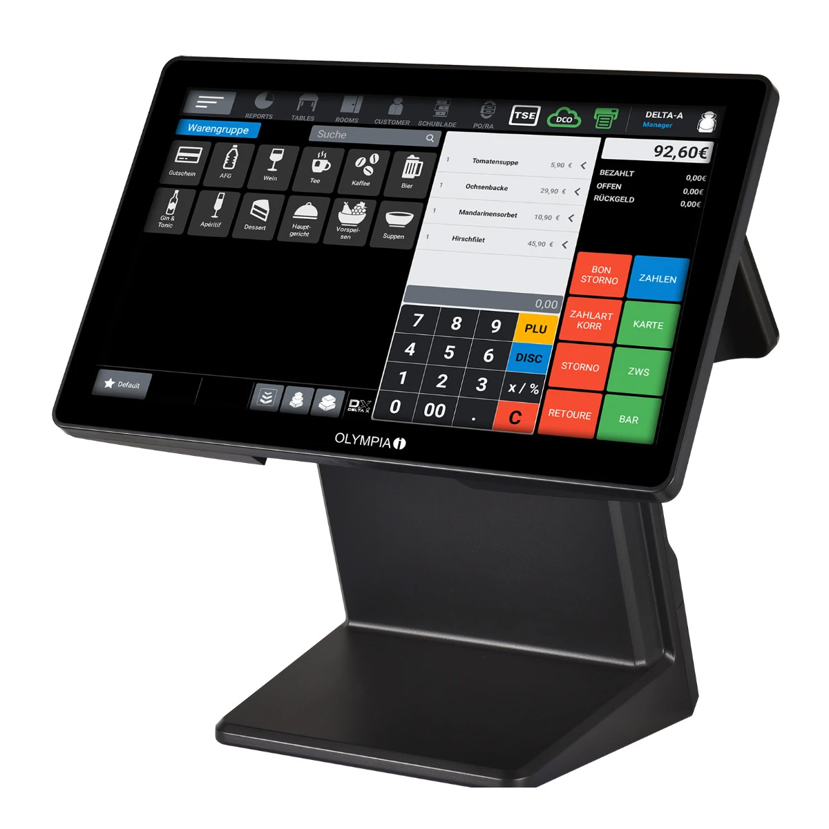 Olympia T400 Kasse für Handel und Gastro 15,6 Zoll Touchdisplay