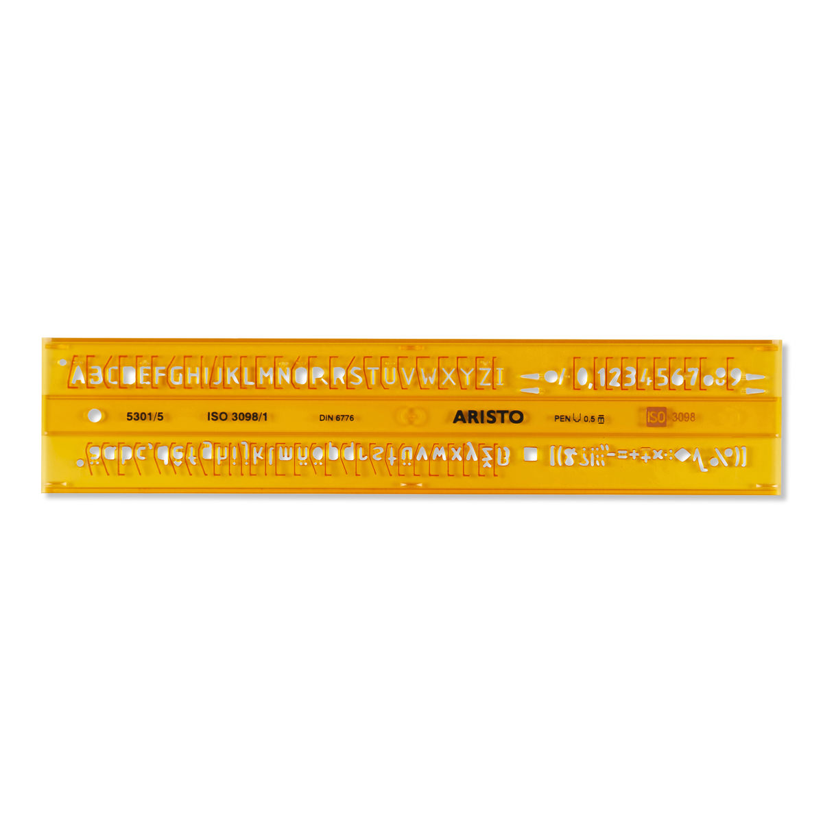 Aristo Schriftschablone gerade 5 mm ISO 3098-1/DIN 6776 H-Profil, Typ B 