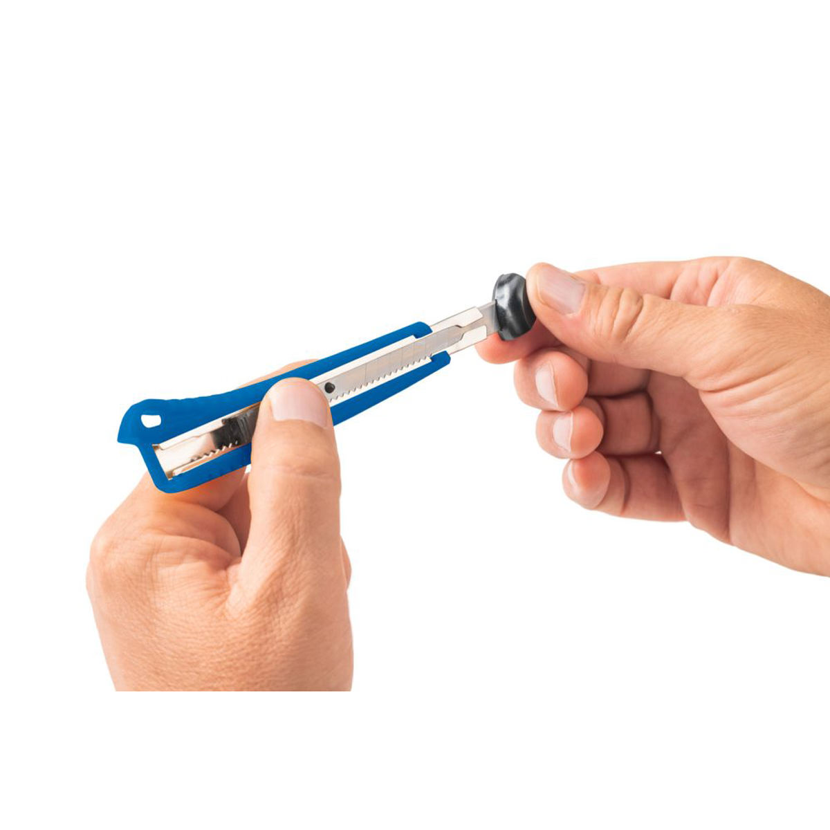 Dahle Basic Cutter mit Mehrklingenmesser feststellbar, 9 mm, blau/schwarz 