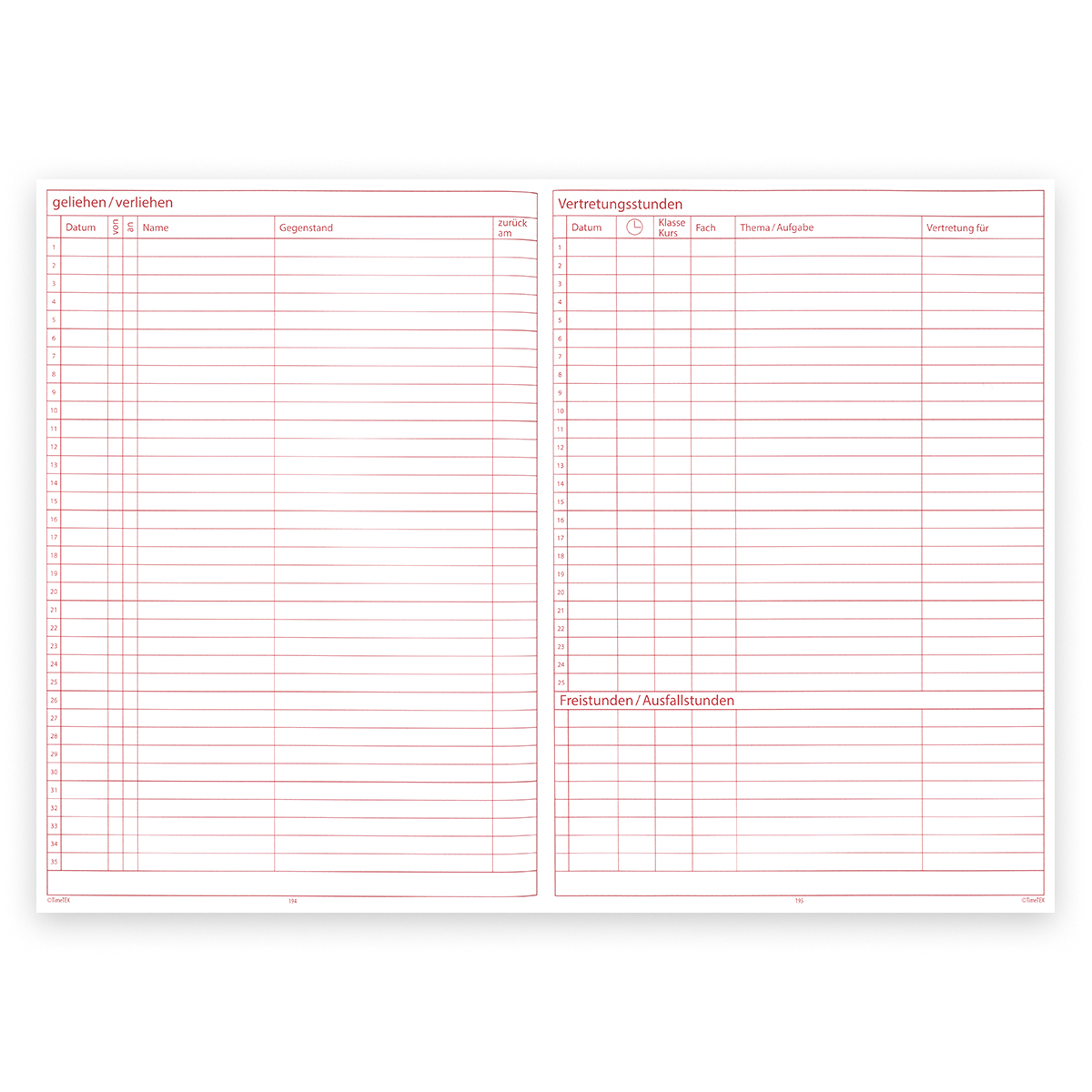 DynaTech × TimeTEX System-Schulplaner A4-Plus 2026/2027 mit 4 Lesebänder, Hardcover und Einstecktasche
