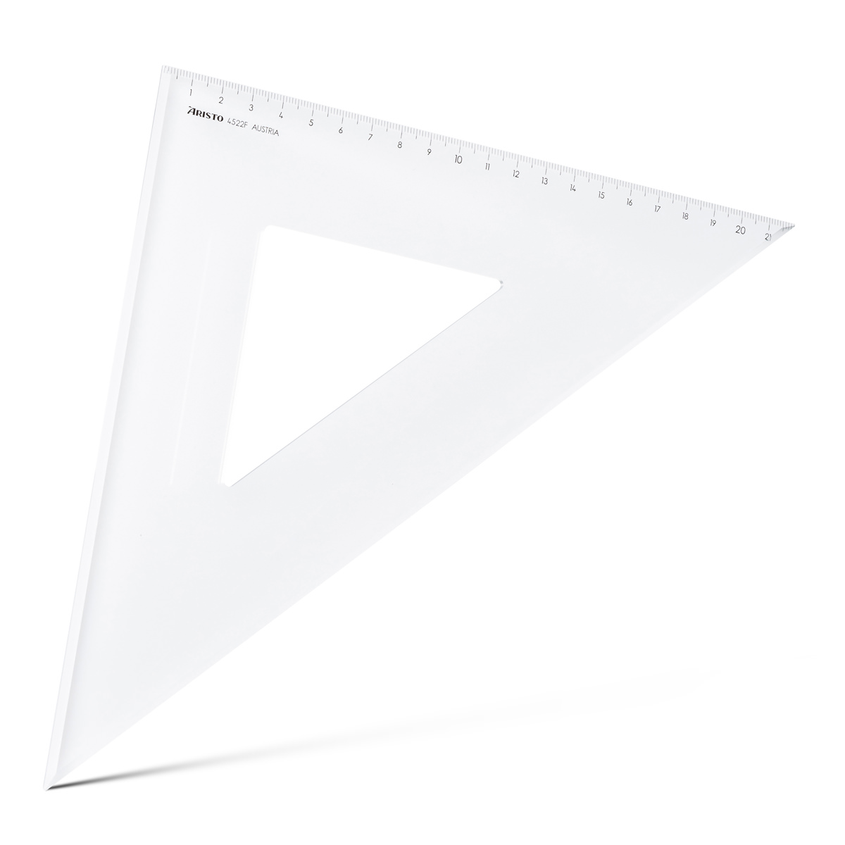 Aristo Dreieck 45 Grad mit Facette Hypotenuse 31,1 cm, Teilung 22 cm 